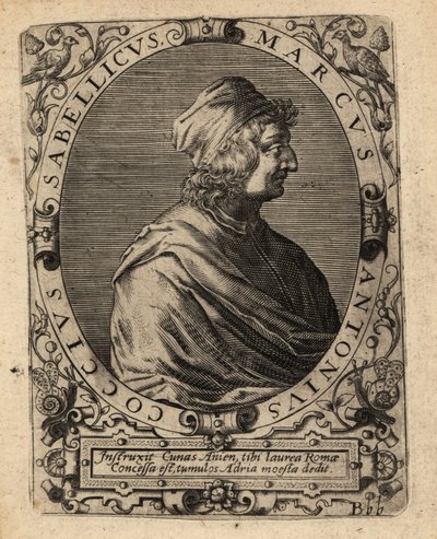 Marcus Antonius Coccius Sabellicus, Italiaanse geleerde. door Theodore de Bry
