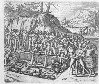 Begrafenismethode van Peruaanse koningen en adel uit Girolamo Benzoni