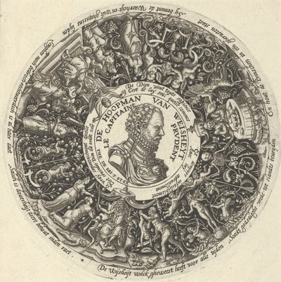 Portret van Willem I van Oranje, uit een Serie Tazza Ontwerpen, ca. 1588 door Theodore de Bry