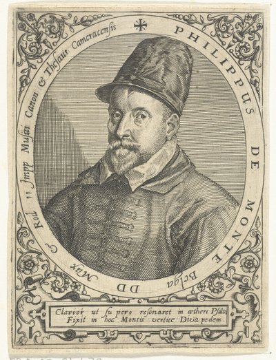 Portret van de Componist Philippe de Monte (1521-1603) door Theodore de Bry