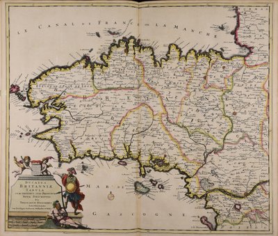 Ducatus Britanniae tabula cum omnibus suis provinciis nova descriptio door Theodorus Danckerts