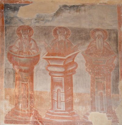 Heiligen Simeon Stylites de Oudere, Simeon Stylites de Jongere en Alypius de Stylite, 1378 door Theophanes the Greek
