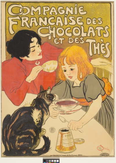 Franse maatschappij voor chocolade en thee door Théophile Alexandre Steinlen