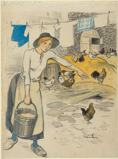Boerenmeisje door Théophile Alexandre Steinlen