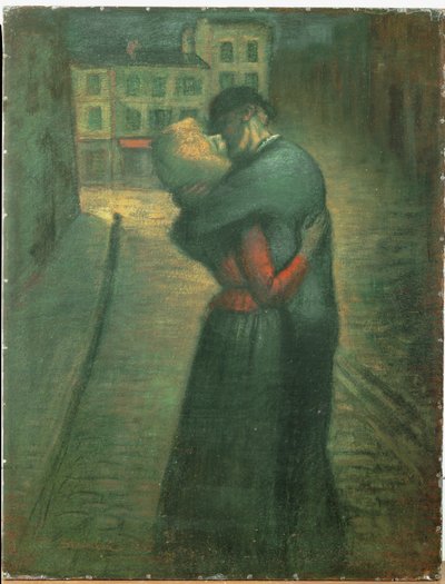 Avondontmoeting (olieverf op doek) door Theophile Alexandre Steinlen