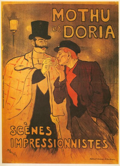 Theofiel A. Steinlen: Mothu en Doria. Impressionistische taferelen. Frankrijk ... (litho) door Théophile Alexandre Steinlen