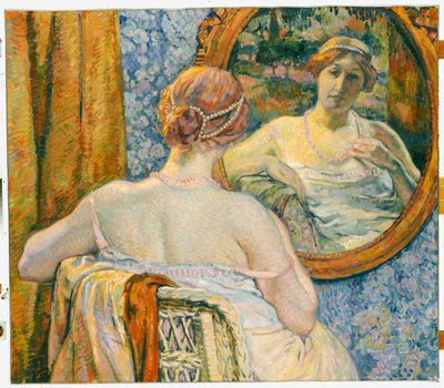 Vrouw in een spiegel, 1907 door Théo van Rysselberghe