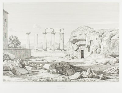 Korinthe: Tempel van Neptunus door Théodore Caruelle d