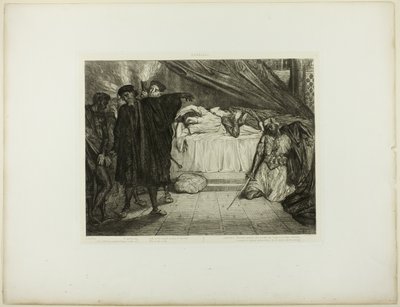O Spartaanse hond, plaat vijftien uit Othello door Théodore Chassériau