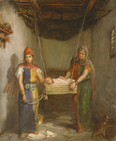 Scène in de Joodse wijk van Constantine door Théodore Chassériau