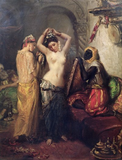 De toilet in het serail door Théodore Chassériau