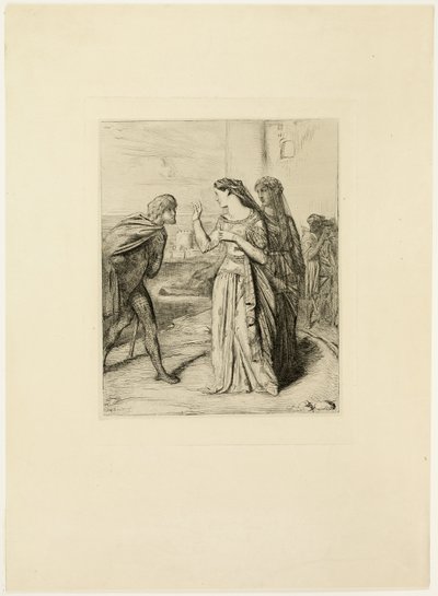 Wees daarom vrolijk, Cassio, plaat zes uit Othello door Théodore Chassériau