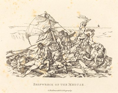 Schipbreuk van de Meduse door Théodore Gericault and Nicolas Toussaint Charlet