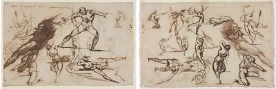 Géricault - Schetsblad (recto) Schetsblad (verso), 1819 door Theodore Gericault