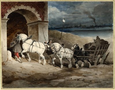 Géricault - De kolenwagen, of Le Chariot, Route de Londres, ca.1821, 1968,0210.28 door Theodore Gericault