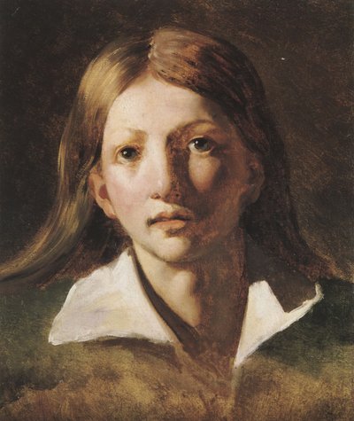 Portretstudie van een jongere door Theodore Gericault