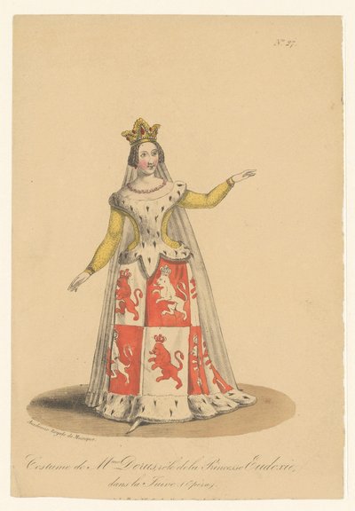 Julie Dorus-Gras in de rol van prinses Eudoxie in de opera La Juive door Théodore Lejeune