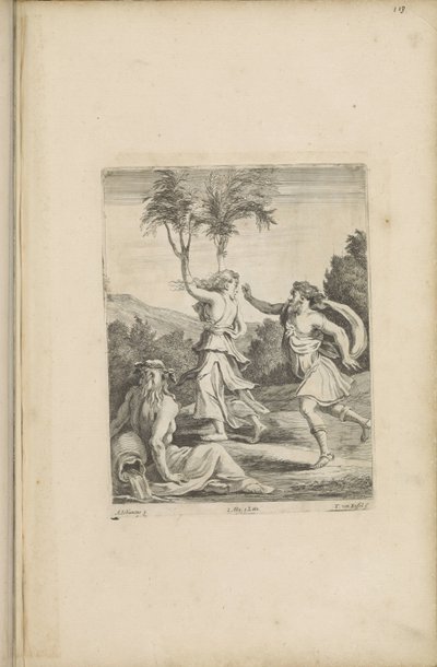 Apollo en Daphne door Théodorus van Kessel