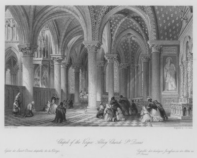 Kapel van de Maagd, Abdijkerk, St Denis door Thomas (after) Allom