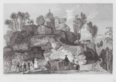 Rooter of Roo-tor Rotsen, Derbyshire (gravure) door Thomas (after) Allom
