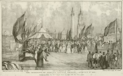 De ceremonie van de opening van de London Bridge door Thomas (after) Allom