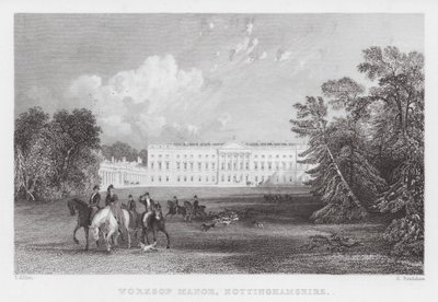 Worksop Manor, Nottinghamshire (gravure) door Thomas (after) Allom