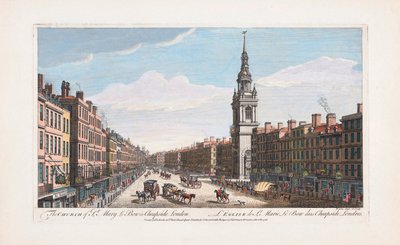 St. Mary le Bow kerk, Londen door Thomas (after) Bowles