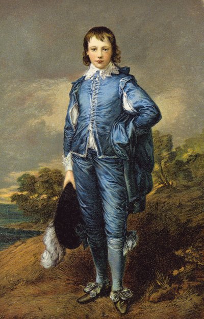 De blauwe jongen van Gainsborough (kleurenlitho) door Thomas (after) Gainsborough
