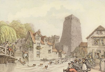 Een eendenjacht door Thomas (after) Rowlandson