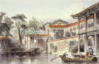 Huis van Conseequa, een Chinese koopman, in de buitenwijken van Canton, uit 