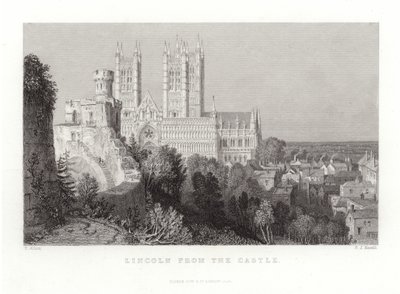 Lincoln vanuit het kasteel door Thomas Allom