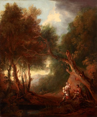 Boslandschap, Herfstavond door Thomas Barker of Bath