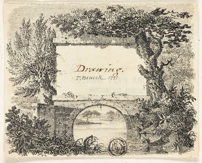 Vignet met brugbomen door Thomas Bewick
