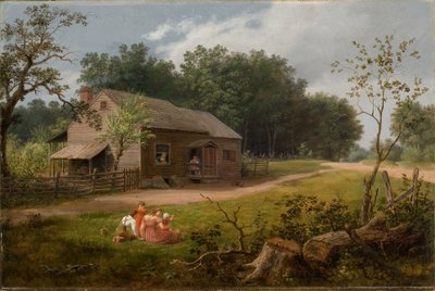 Hut met spelende kinderen 1834 door Thomas Birch