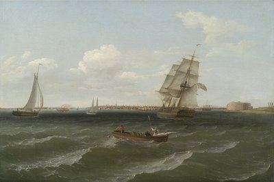 Haven van New York, 1813 door Thomas Birch