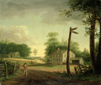 Wayside Inn op route naar Philadelphia door Thomas Birch
