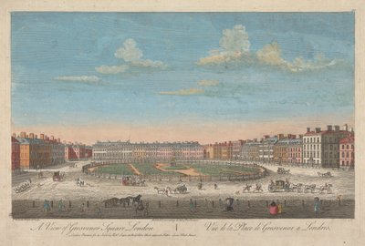 Een uitzicht op Grosvenor Square, Londen door Thomas Bowles