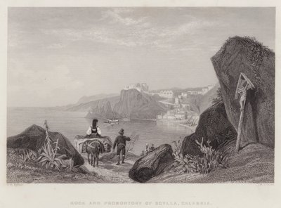 Rots en Kaap van Scylla, Calabrië, Italië (gravure) door Thomas Brabazon Aylmer