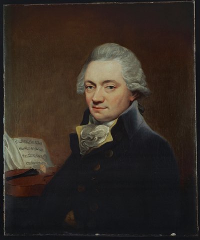 Johann Peter Salomon Joseph Haydns uitgever in Londen ... (olieverf op doek) door Thomas Bush Hardy