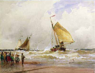 Strand van Scheveningen door Thomas Bush Hardy