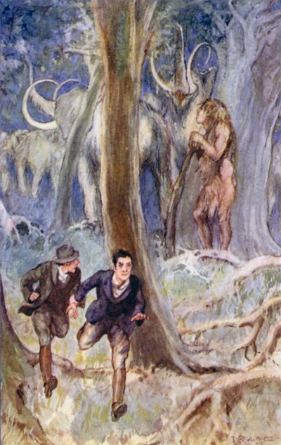 Illustratie voor Een reis naar het middelpunt van de aarde door Jules Verne door Thomas Cantrell Dugdale