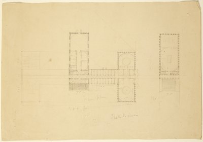 Groot plan van het Ohio State House, ca. 1838 door Thomas Cole