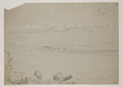 Meer Yverdon of Neuchatel vanaf de heuvel Chaumont, Zwitserland, 1841 door Thomas Cole