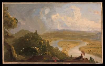 Schets voor Gezicht vanaf Mount Holyoke, Northampton, Massachusetts, na een onweersbui (De rivierbocht) door Thomas Cole