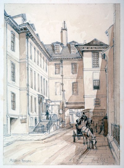 Austin Friars Street, City of London, 1851 door Thomas Colman Dibdin