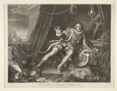 Mr. Garrick in de rol van Richard III door Thomas Cook
