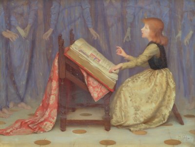 Meisje zittend in een interieur door Thomas Cooper Gotch