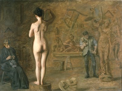 William Rush (1756-1833) snijdt zijn Allegorische Figuur van de Schuylkill River door Thomas Cowperthwait Eakins