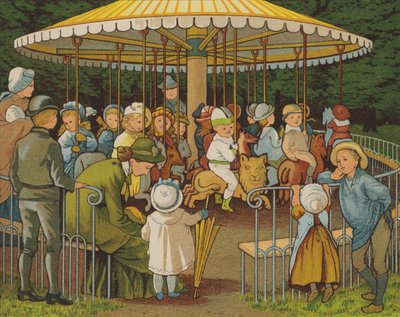Parijs: een draaimolen op de Champs Elysees door Thomas Crane