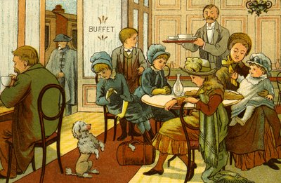 Victoriaanse vakanties - verfrissingen in het buffet door Thomas Crane